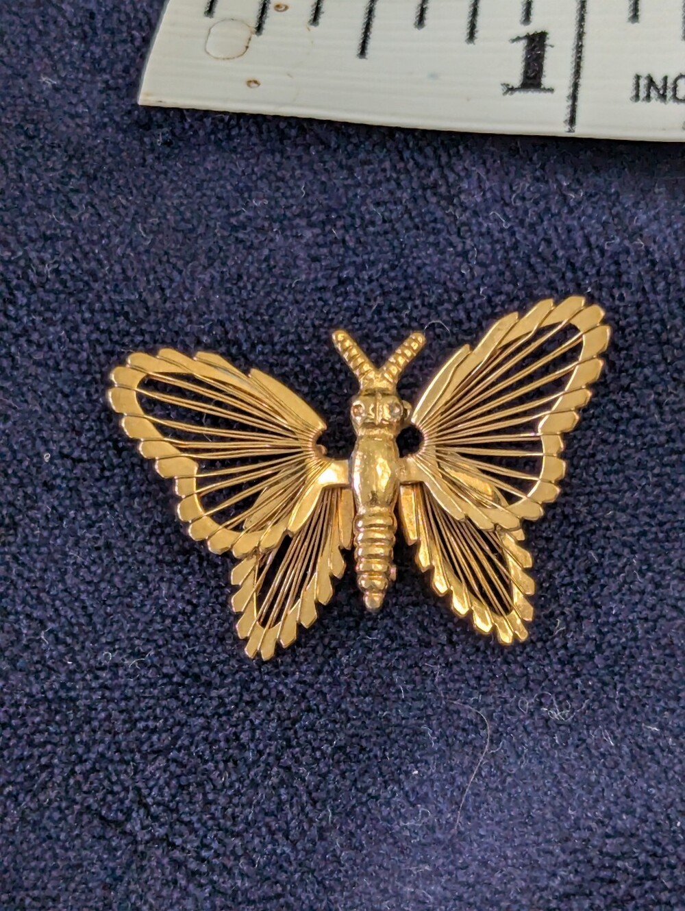 Monet - Golden Butterfly Brooch Pin